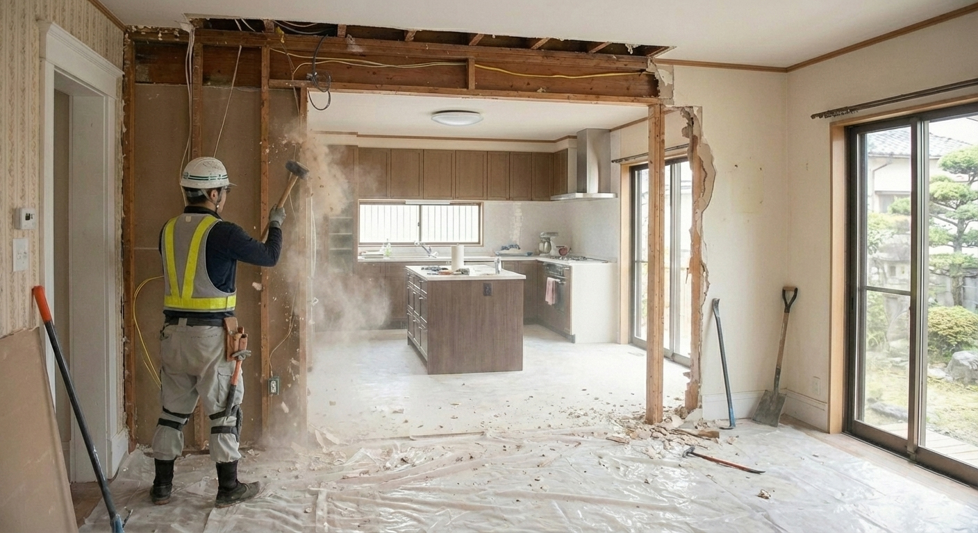 開放的なリビングへのリノベーション